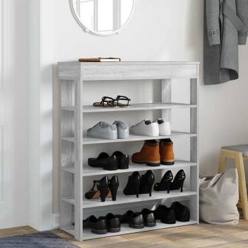 Shoe Rack Grey Sonoma - Durable Engineered Wood Storage