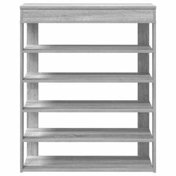 Shoe Rack Grey Sonoma - Durable Engineered Wood Storage