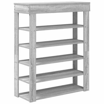 Shoe Rack Grey Sonoma - Durable Engineered Wood Storage