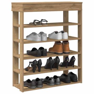 Elegant Artisan Oak Shoe Rack 80x30x98 cm | HipoMarket