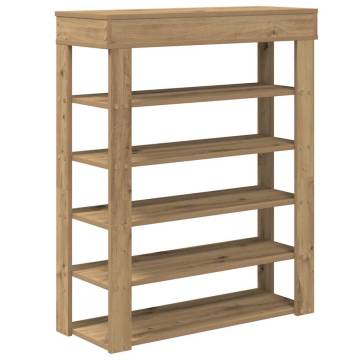 Elegant Artisan Oak Shoe Rack 80x30x98 cm | HipoMarket