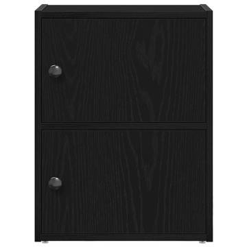 Stylish Black Oak Bookcase - Engineered Wood 40x24x52 cm