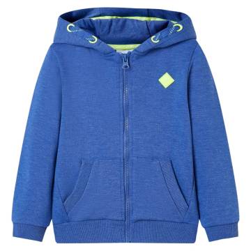 Kids' Zip Hoodie Blue Melange - Comfortable & Durable Wear