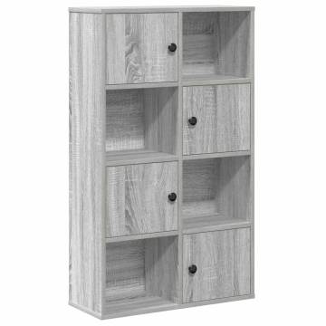 Stylish Grey Sonoma Bookcase | 60x24x101.5 cm - Durable Design