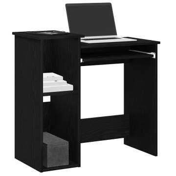 Practical Black Desk with Shelves - 84x40x78 cm