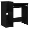 Practical Black Desk with Shelves - 84x40x78 cm