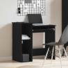 Practical Black Desk with Shelves - 84x40x78 cm