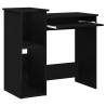 Practical Black Desk with Shelves - 84x40x78 cm