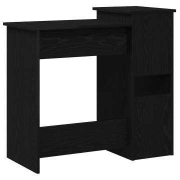 Practical Black Desk with Shelves - 84x40x78 cm