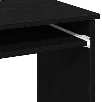 Practical Black Desk with Shelves - 84x40x78 cm