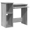 Grey Sonoma Desk with Shelves - Engineered Wood 84x40x78 cm