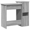 Grey Sonoma Desk with Shelves - Engineered Wood 84x40x78 cm