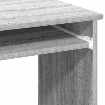 Grey Sonoma Desk with Shelves - Engineered Wood 84x40x78 cm