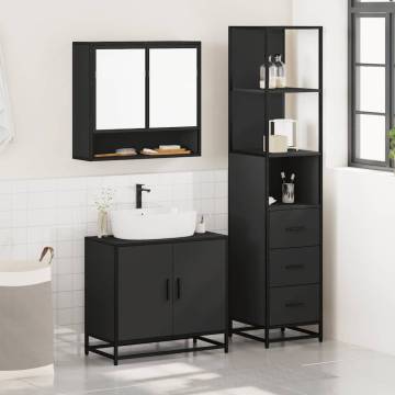 3 Piece Black Bathroom Furniture Set | Stylish & Durable