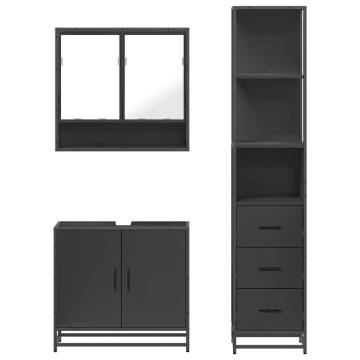 3 Piece Black Bathroom Furniture Set | Stylish & Durable