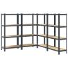 4-Layer Storage Shelves - Anthracite Steel & Wood | HipoMarket