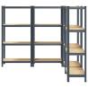 4-Layer Storage Shelves - Anthracite Steel & Wood | HipoMarket