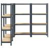 4-Layer Storage Shelves - Anthracite Steel & Wood | HipoMarket