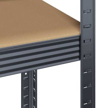 4-Layer Storage Shelves - Anthracite Steel & Wood | HipoMarket