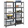  5-Layer Storage Shelves 2 pcs Anthracite Steel&Engineered Wood Colour anthracite Size 75 x 30 x 168 cm Quantity in Package 2 Amount 1 