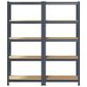 5-Layer Storage Shelves - 2 pcs Anthracite Steel & Wood