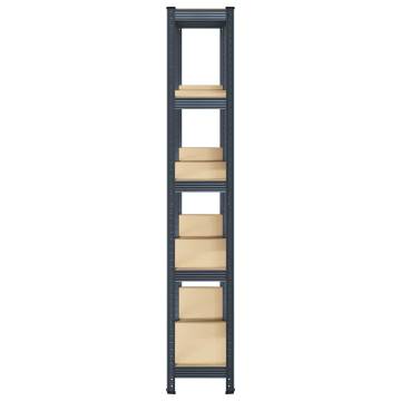 5-Layer Storage Shelves - 2 pcs Anthracite Steel & Wood