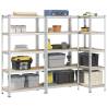  5-Layer Heavy-duty Shelves 3 pcs Silver Steel&Engineered Wood Colour silver Size 90 x 45 x 180 cm Quantity in Package 3 Amount 1 