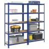  5-Layer Storage Shelves 2 pcs Blue Steel&Engineered Wood Colour blue Size 100 x 50 x 198 cm Quantity in Package 2 Amount 1 