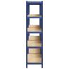 5-Layer Storage Shelves - Blue Steel & Engineered Wood (2 pcs)