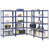  5-Layer Storage Shelves 4 pcs Blue Steel&Engineered Wood Colour blue Size 100 x 50 x 198 cm Quantity in Package 4 Amount 1 