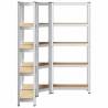 3 Piece 5-Layer Shelves Set - Steel & Engineered Wood Storage