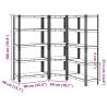 3 Piece 5-Layer Shelves Set - Blue Steel & Engineered Wood