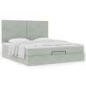  Ottoman Bed with Mattresses Light Grey 180x200cm Velvet Colour light grey Size 180 x 200 cm Model plain design 