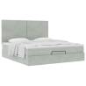 Light Grey Ottoman Bed with Mattresses 180x200cm - Stylish Comfort