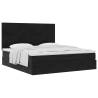 Ottoman Bed with Mattresses Black 180x200cm Velvet | HipoMarket