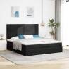 Ottoman Bed with Mattresses Black 180x200cm Velvet | HipoMarket