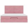 Elegant Pink Ottoman Bed with Mattresses - 180x200cm Velvet