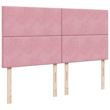 Elegant Pink Ottoman Bed with Mattresses - 180x200cm Velvet