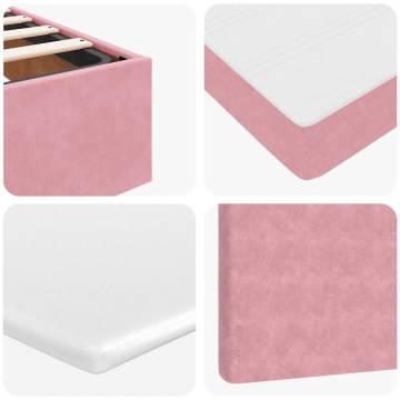 Elegant Pink Ottoman Bed with Mattresses - 180x200cm Velvet