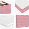 Elegant Pink Ottoman Bed with Mattresses - 180x200cm Velvet