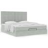  Ottoman Bed with Mattresses Light Grey 160x200cm Velvet Colour light grey Size 160 x 200 cm Model block with squares 