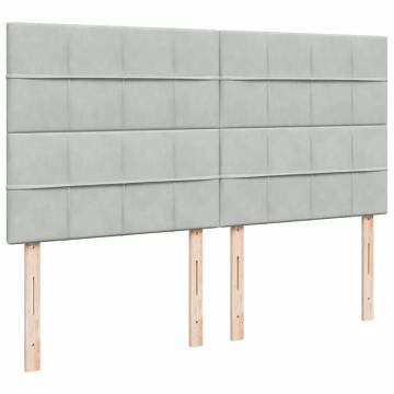 Ottoman Bed with Mattresses Light Grey 160x200cm Velvet