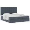  Ottoman Bed with Mattresses Dark Grey 180x200cm Velvet Colour dark grey Size 180 x 200 cm Model block with squares 