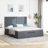 Ottoman Bed with Mattresses - Dark Grey Velvet 180x200cm