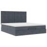 Ottoman Bed with Mattresses - Dark Grey Velvet 180x200cm