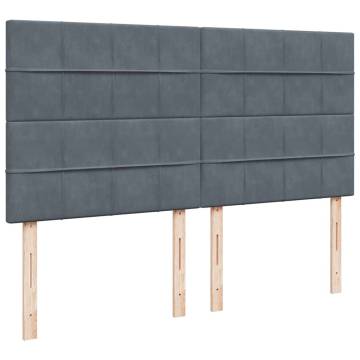 Ottoman Bed with Mattresses - Dark Grey Velvet 180x200cm