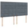 Ottoman Bed with Mattresses - Dark Grey Velvet 180x200cm