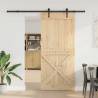 Solid Pine Sliding Door with Hardware Set | 100x210 cm