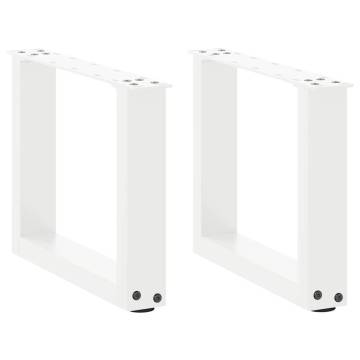 U-Shaped Coffee Table Legs - White Steel | 40x(30-31) cm