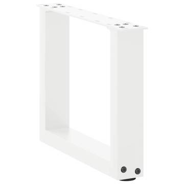 U-Shaped Coffee Table Legs - White Steel | 40x(30-31) cm